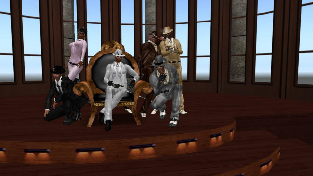 Group people wooden stage room free wallpaper - medium preview image