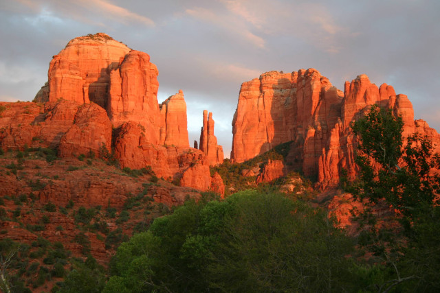 Mountain range large rocks trees free wallpaper - medium preview image