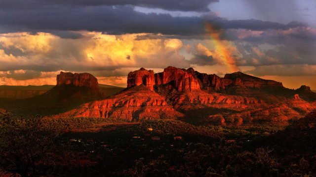 Rainbow over mountains in distance #2 free wallpaper - medium preview image