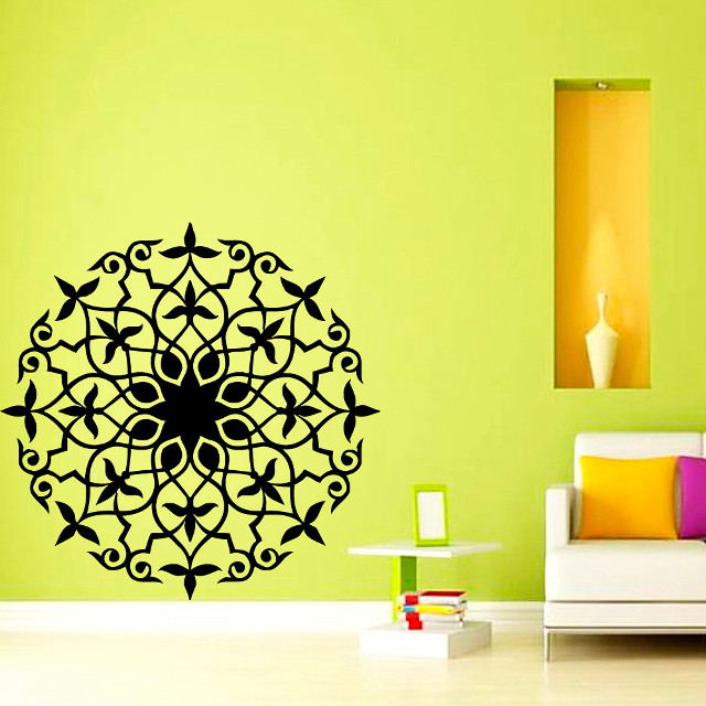 Livingroom greenwall whitecouch whitechair blackcircle free wallpaper - medium preview image