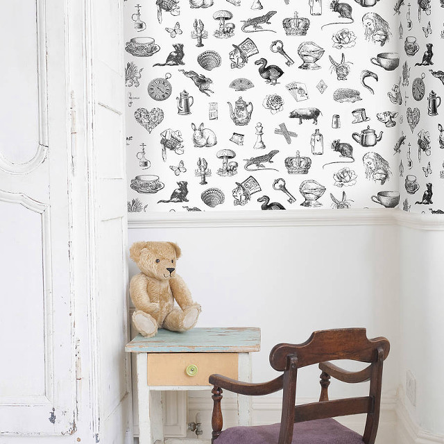 Teddy bear chair wall pattern free wallpaper - medium preview image