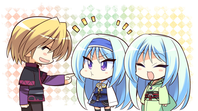 Anime couple colored hair blue free wallpaper - medium preview image
