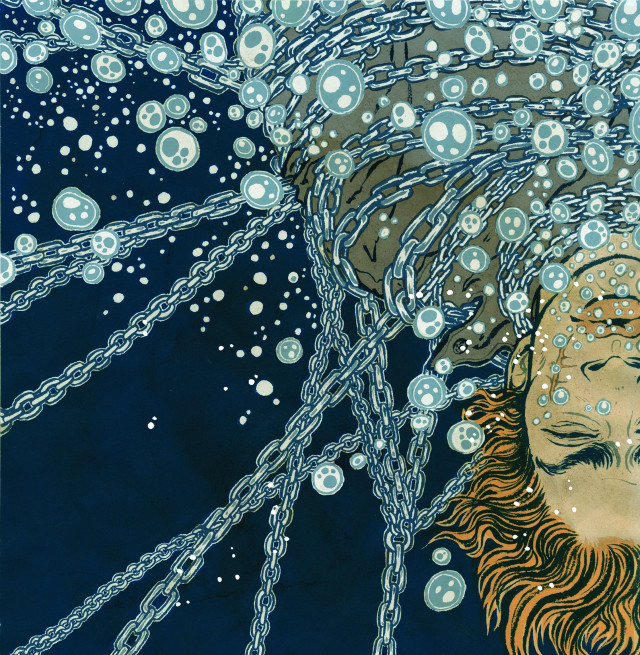 Woman water curtain bubbles floating free wallpaper - medium preview image