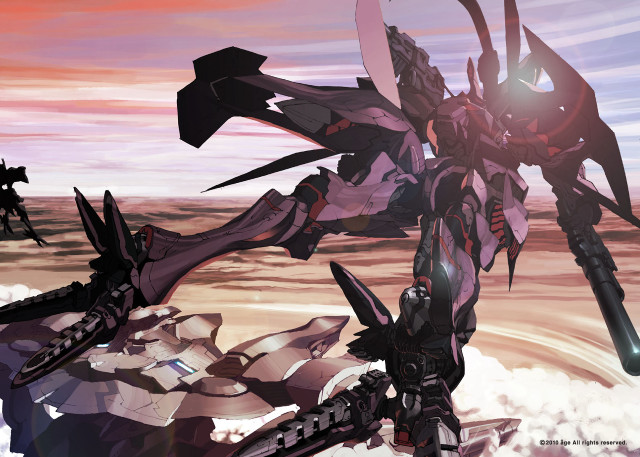 Robot sword sunset sky clouds free wallpaper - medium preview image