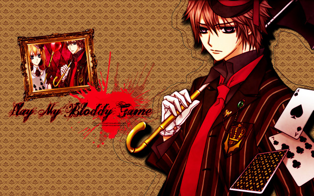Man umbrella playing cards woman free wallpaper - medium preview image