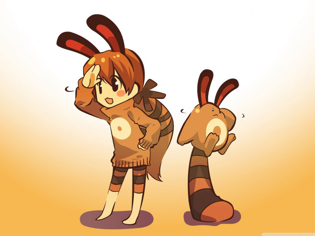 Cartoon character rabbit costume cat free wallpaper - medium preview image