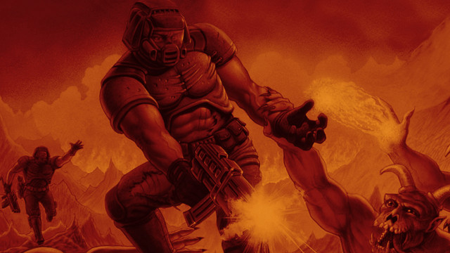 Man gun demon fire painting free wallpaper - medium preview image
