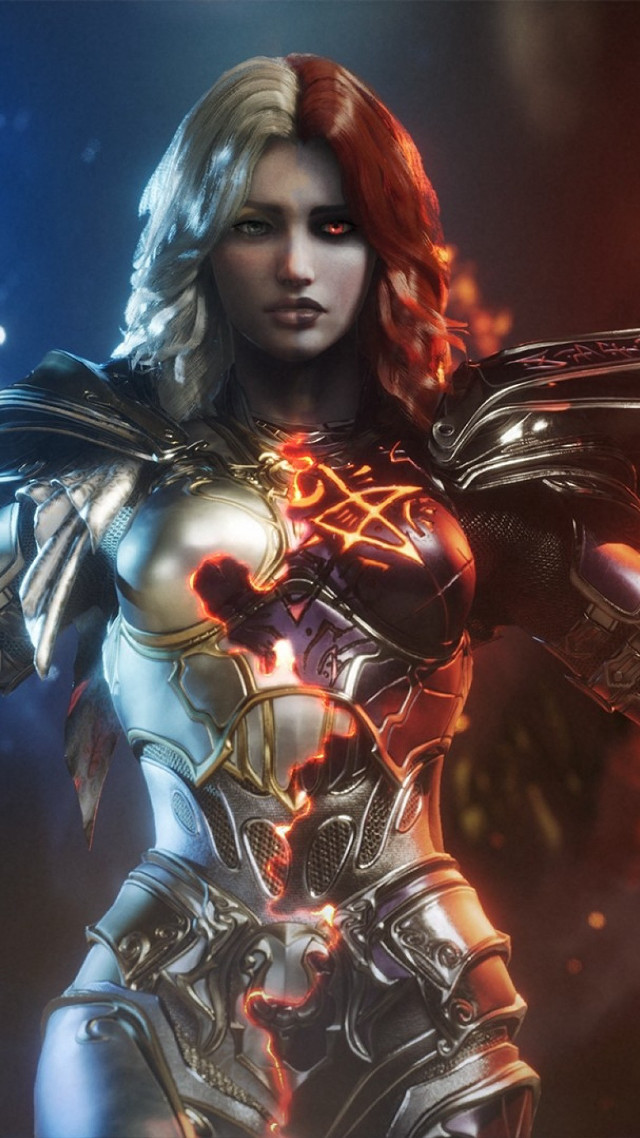Armor glowing eyes sword fantasy free wallpaper - medium preview image