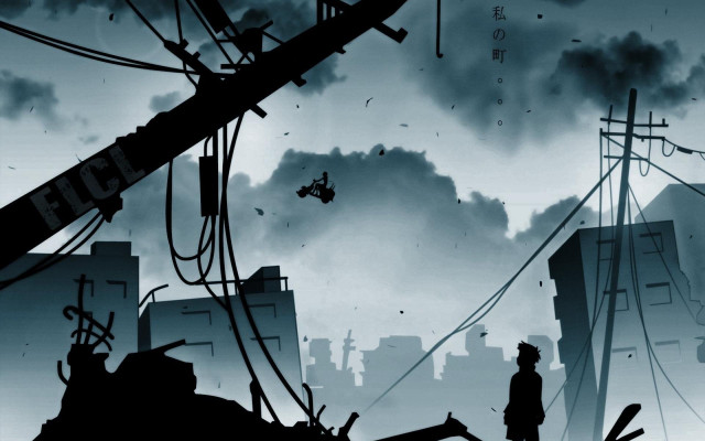 Man street tall building sky free wallpaper - medium preview image