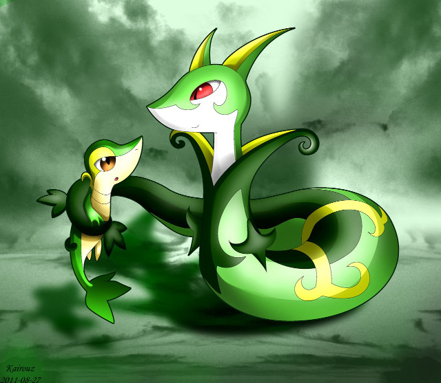Green yellow snake cloudy night free wallpaper - medium preview image