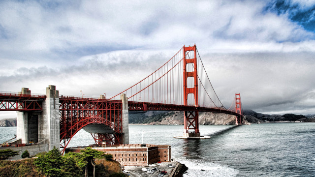 Large bridge body of water free wallpaper - medium preview image