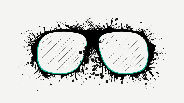 Glasses paint splash black frame free wallpaper - medium preview image
