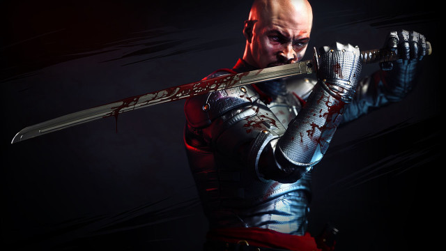 Man costume sword holding bloody free wallpaper - medium preview image