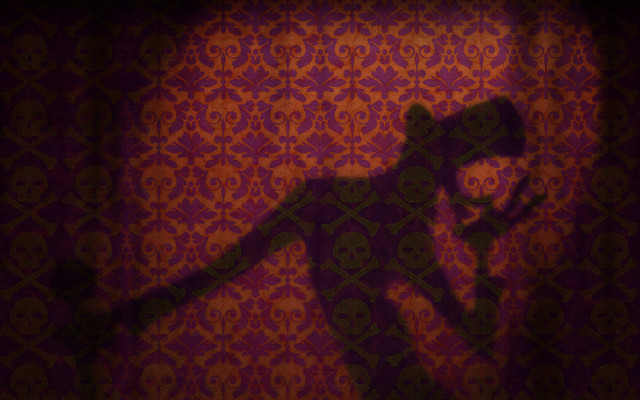Shadow person cellphone wall pattern free wallpaper - medium preview image