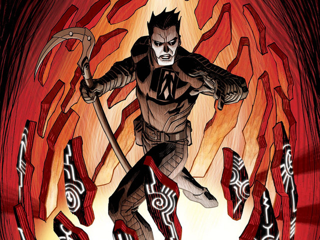 Man sword demon fire background free wallpaper - medium preview image