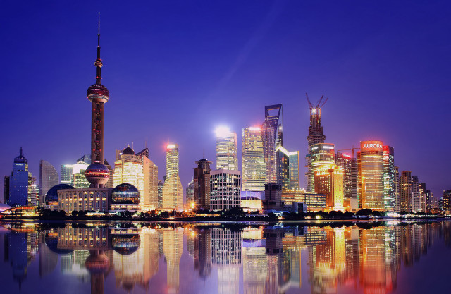 City skyline tall buildings night #23 free wallpaper - medium preview image