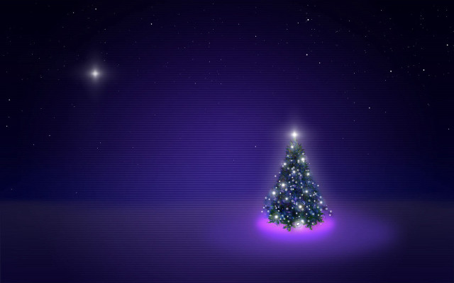Christmas tree lit night sky free wallpaper - medium preview image