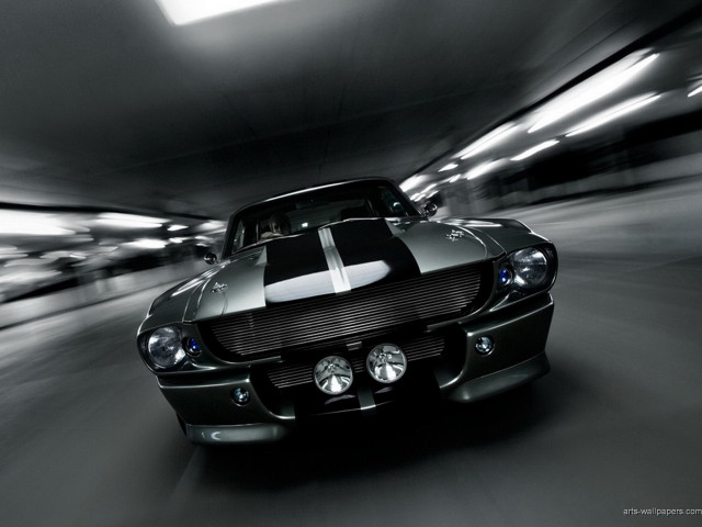 Black white mustang tunnel headlights free wallpaper - medium preview image