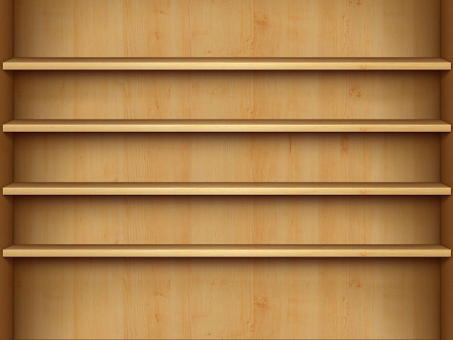 Wooden shelf three shelves light free wallpaper - medium preview image