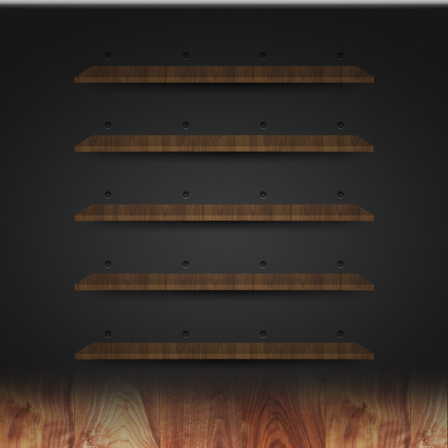 Shelf three shelves black background free wallpaper - medium preview image