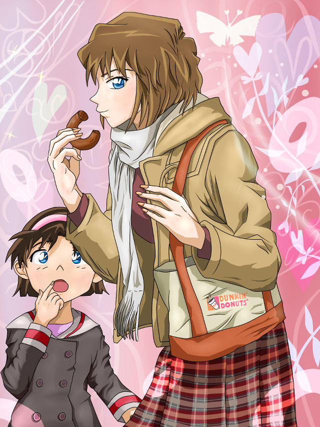Woman donut girl skirt jacket free wallpaper - medium preview image