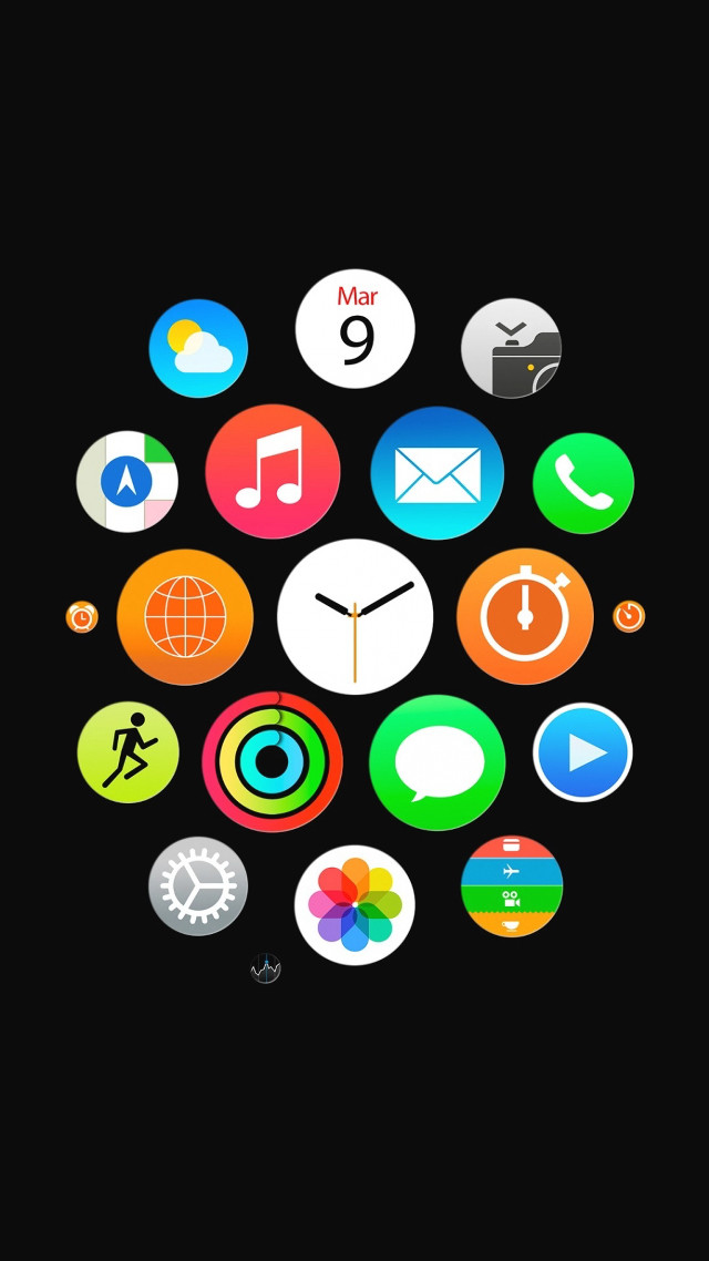 Clock icons black background white free wallpaper - medium preview image