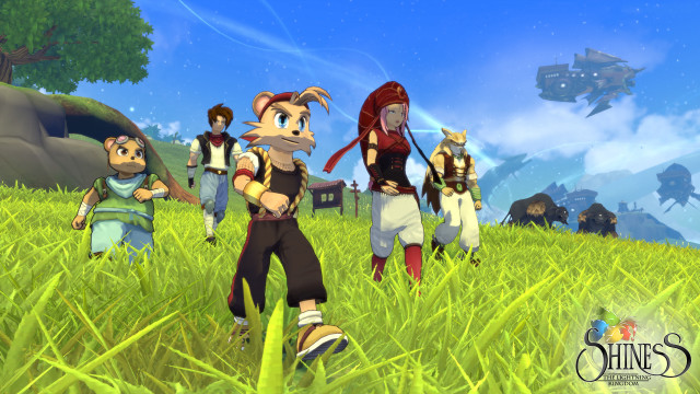 Cartoon characters walking field grass free wallpaper - medium preview image