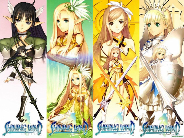 Anime girls swords armors group free wallpaper - medium preview image