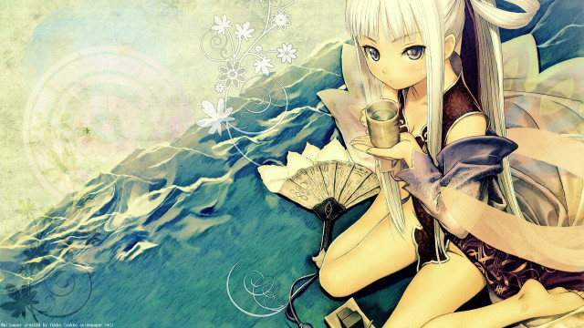 Woman fan bottle rock mountain #2 free wallpaper - medium preview image