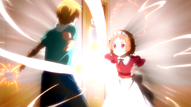Man woman doorway light firework free wallpaper - medium preview image