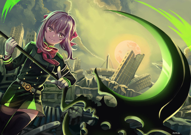 Woman green outfit green staff free wallpaper - medium preview image