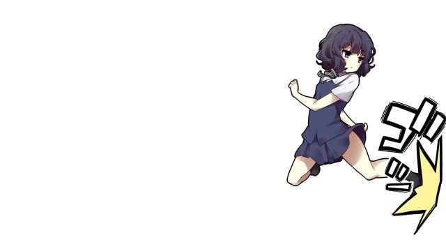Girl blue dress running yellow free wallpaper - medium preview image