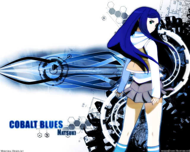 Woman blue hair blue dress free wallpaper - medium preview image