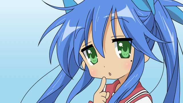 Anime girl blue hair green #6 free wallpaper - medium preview image