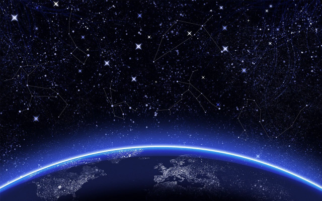 Earth space stars horizon blue free wallpaper - medium preview image