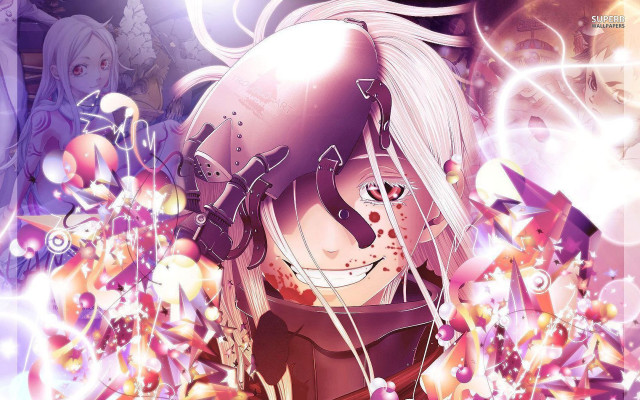 Anime white hair purple outfit free wallpaper - medium preview image