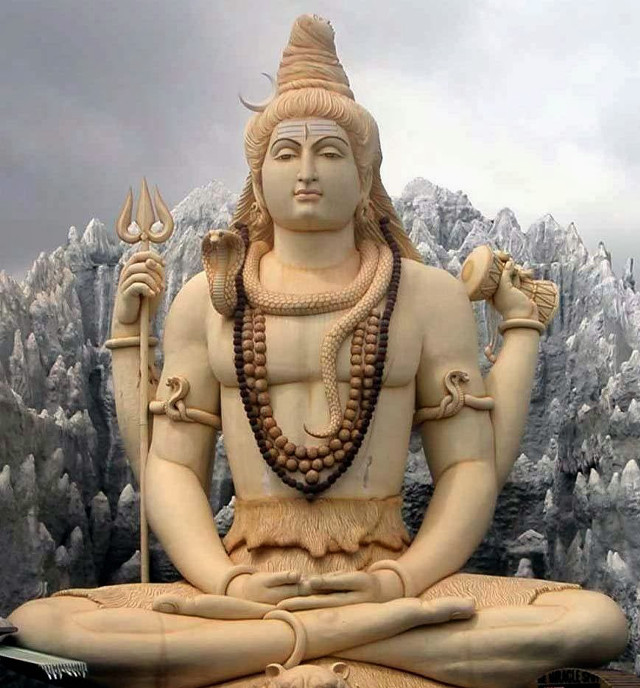 Statue man lotus position staff free wallpaper - medium preview image