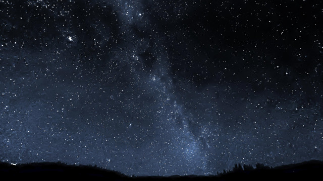 Night sky stars silhouette person free wallpaper - medium preview image