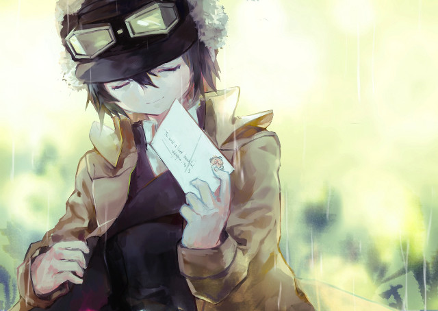 Man trench coat holding paper free wallpaper - medium preview image