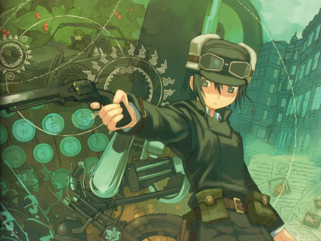 Man uniform gun pointing city free wallpaper - medium preview image