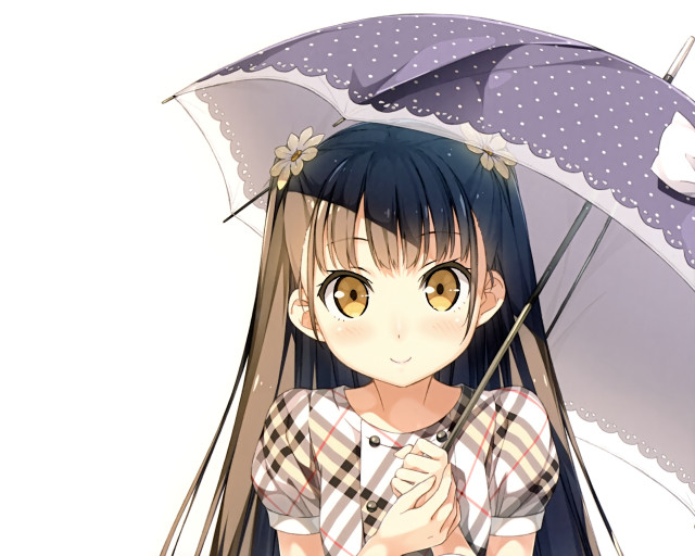 Girl long hair holding umbrella free wallpaper - medium preview image