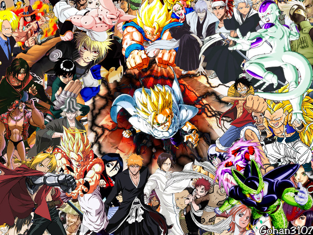 Anime collage characters grouped together free wallpaper - medium preview image