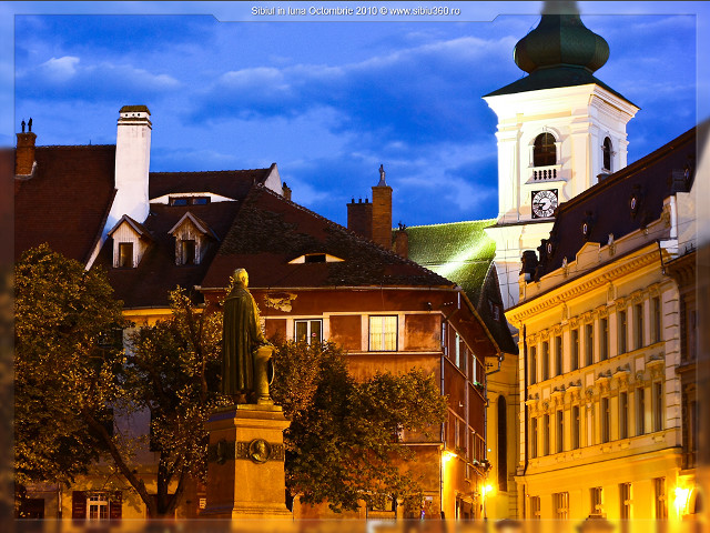 Statue man courtyard building clock free wallpaper - medium preview image
