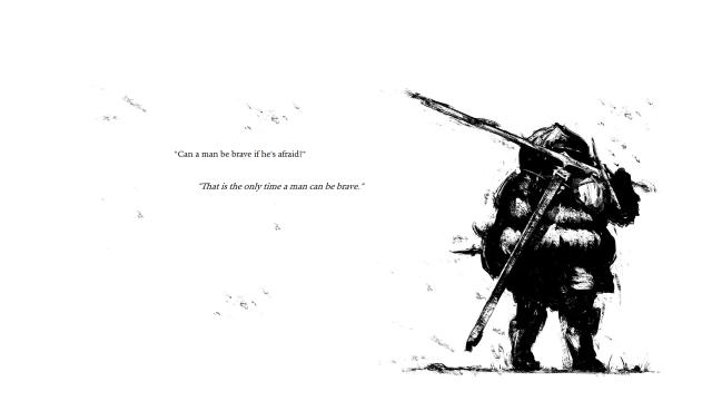 Man sword drawing quote artwork free wallpaper - medium preview image
