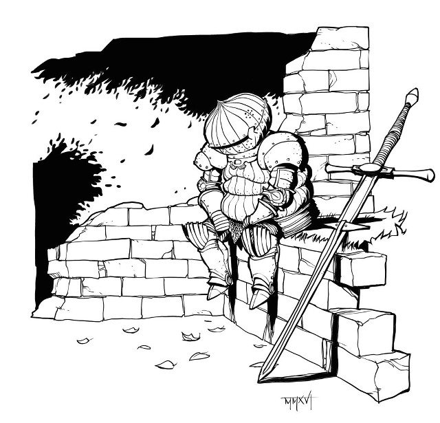 Climbing person sword helmet wall free wallpaper - medium preview image