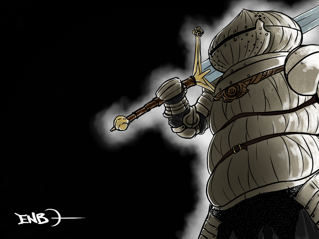 Cartoon knight sword armor back free wallpaper - medium preview image