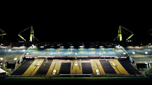 Stadium yellow black striped field free wallpaper - medium preview image