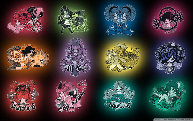 Cartoon characters rainbow black background free wallpaper - medium preview image