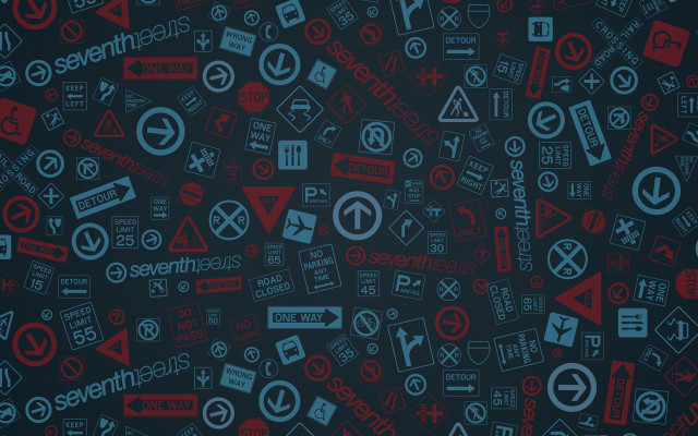 Signs black red blue jigsaw free wallpaper - medium preview image