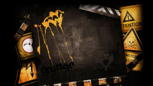 Black yellow wall skull sign free wallpaper - medium preview image